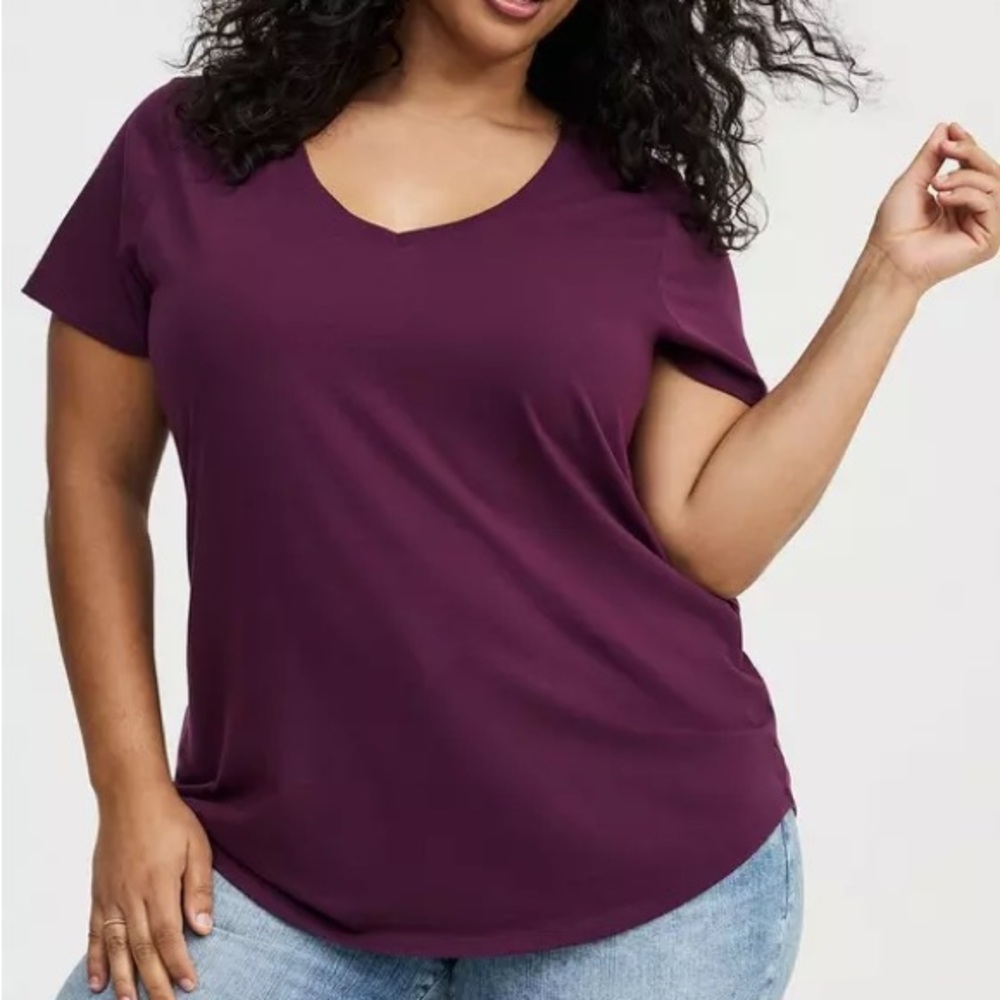 Torrid Purple Fitted Short Sleeve Tee